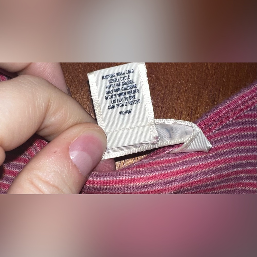 Abercrombie & Fitch Pink & Pink Striped Ribbed Tank Size Medium Y2K - Picture 6 of 11